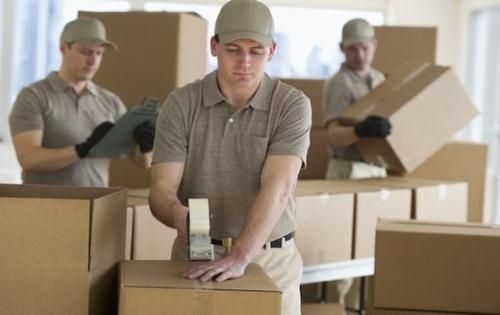 Carefully packed and labelled moving boxes